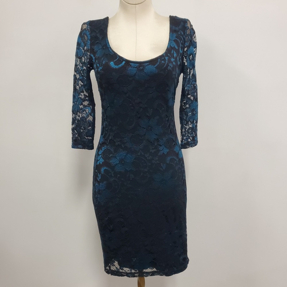 Material Girl Womens‎ Lace Overaly Whimsigoth Mini Dress Size M Black Romantic